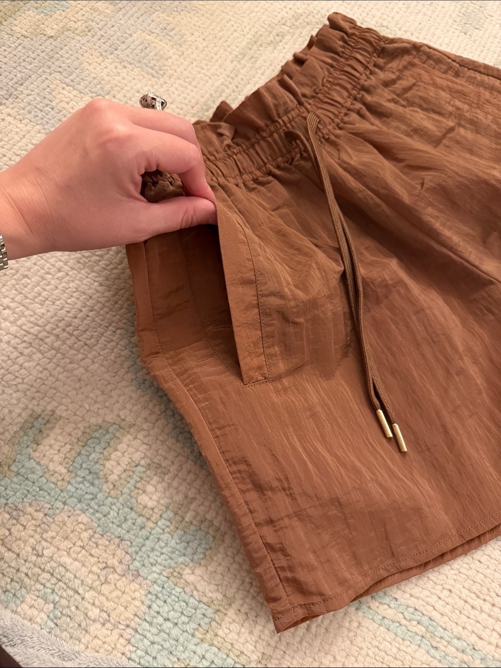 Varley Rust Drawstring Athletic Shorts - Picture 8 of 9